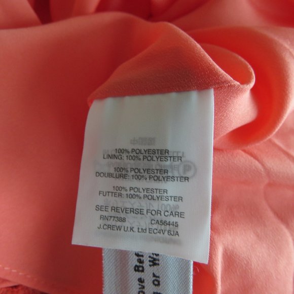J.CREW Peach Coral Daisy Lace Spaghetti Strap Midi Dress - Size US 14 - Picture 16 of 16